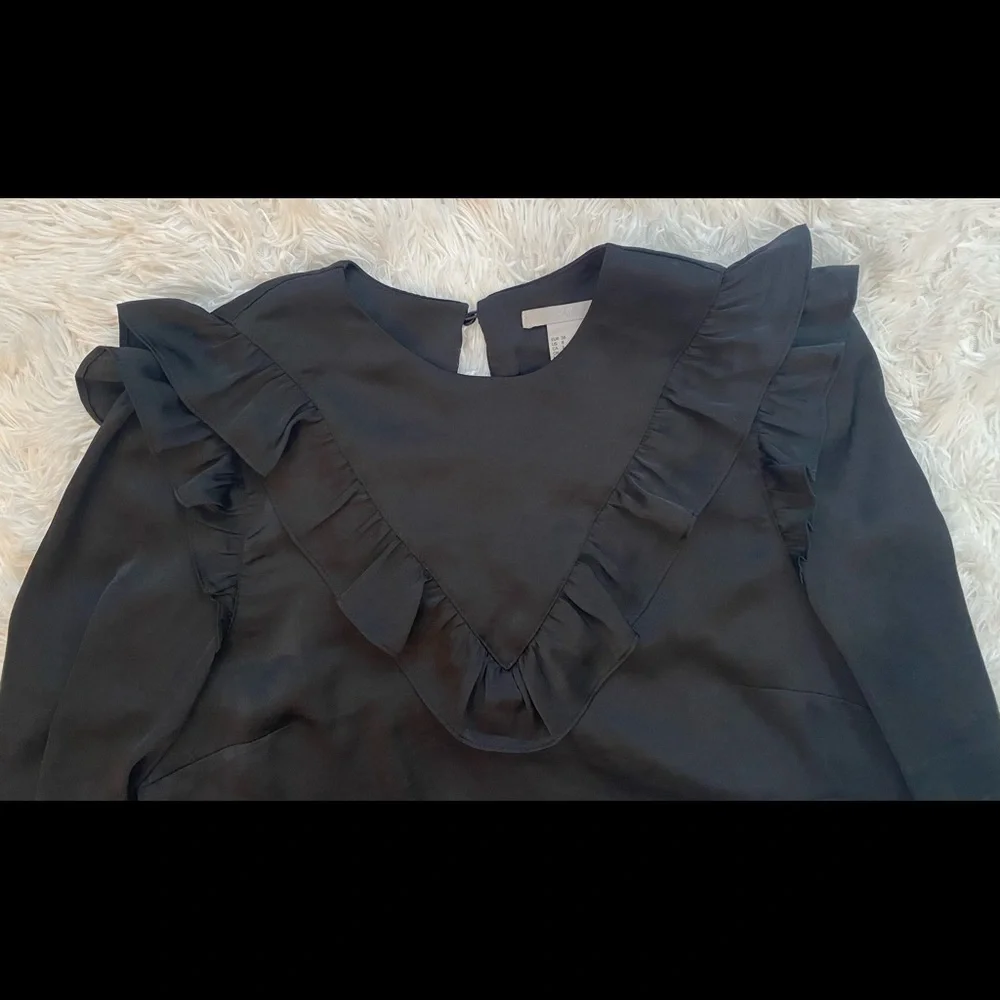 Black Ruffled Top - Picture 2 of 4